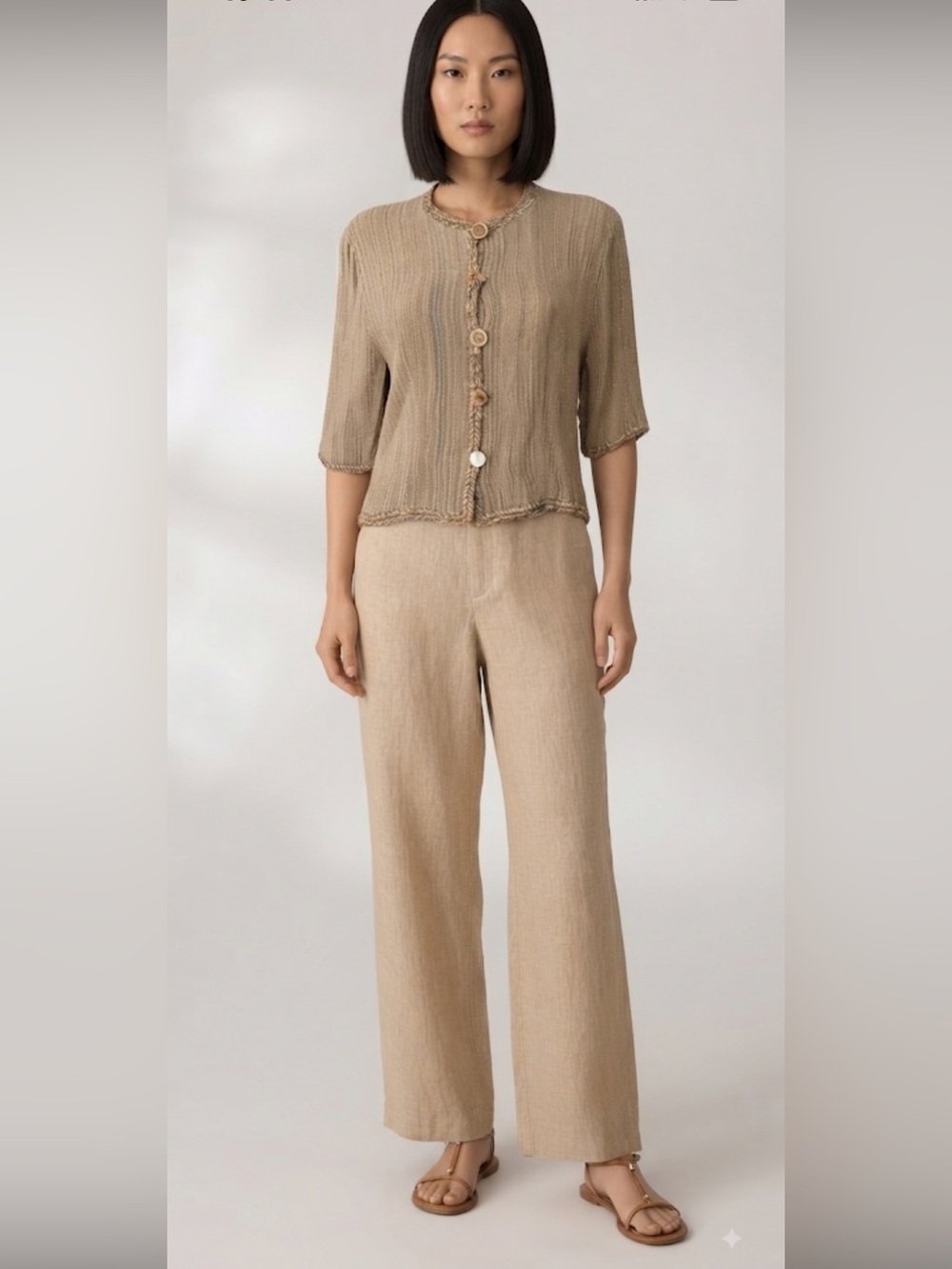 Hand Crafted Woven Silk Button Down Cardigan Jacket